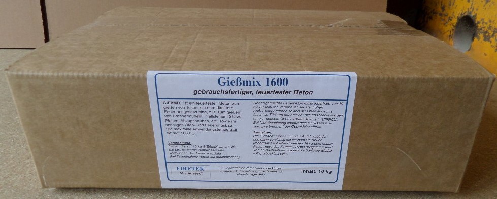 FIRETEK Feuerbeton Gießmix 1600 10,0 kg FIRETEK Feuerbeton Gießmix 1600 10,0 kg
